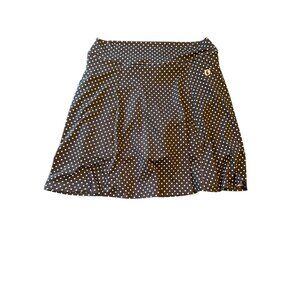 Polka Dot Black & White Womens Skort By Donajo Size L With Built-In Shorts Polye